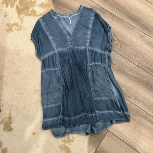 Free people blue rayon tunic dress
